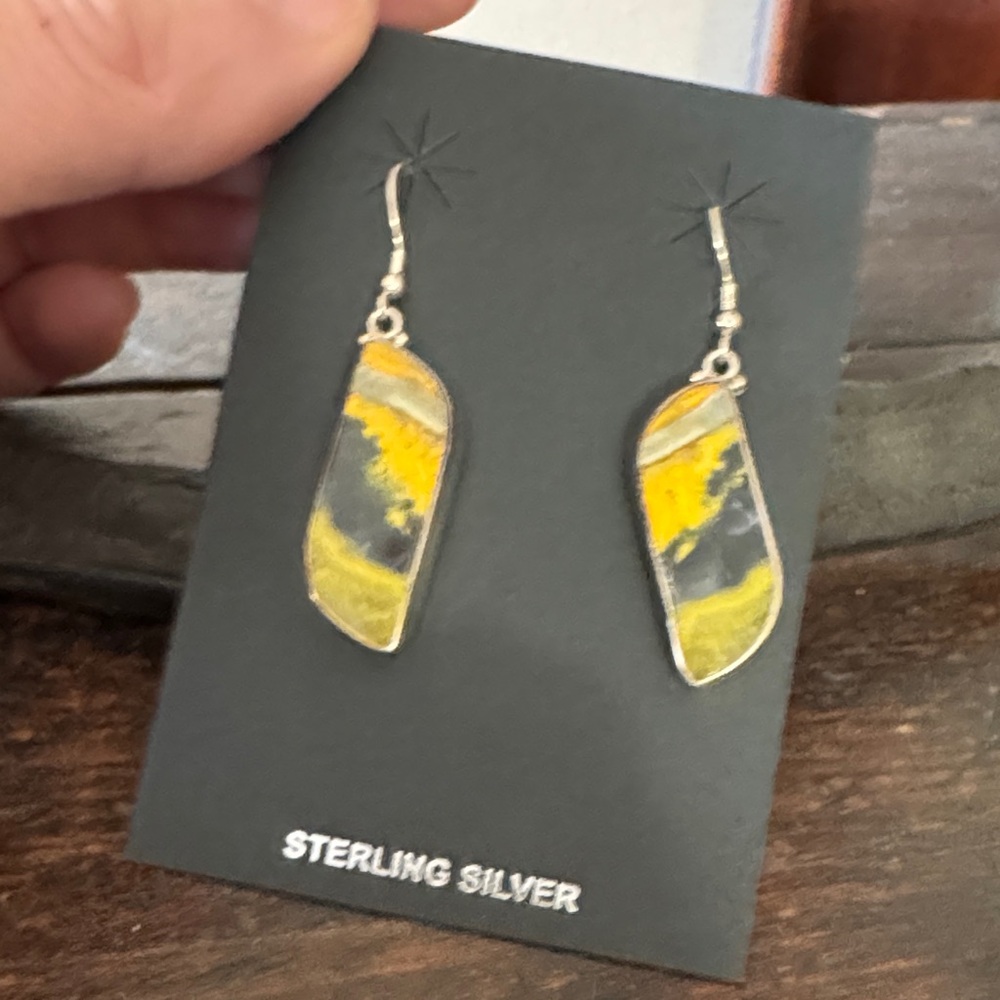 Sterling Silver Bumble Bee Jasper Earrings